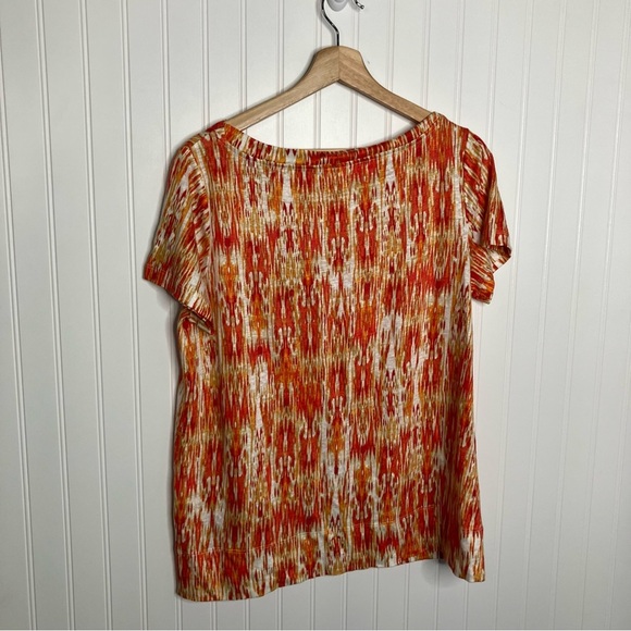 J Jill Love Linen Shirt Medium Multicolor Boat Neck Summer Breathable - Picture 5 of 5